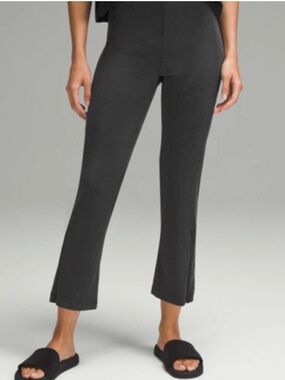 Lululemon Ribbed Softstreme Zip-Leg High-Rise Cropped Pants 25" Black Women’s 10